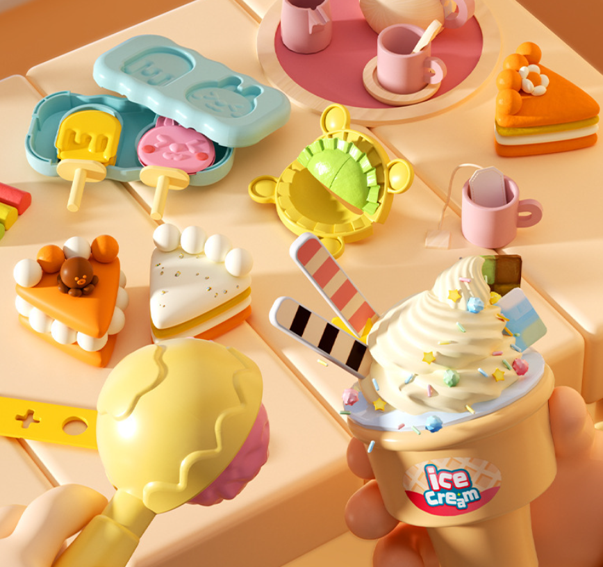 DIY Ice Cream Modeling Clay Shop for Kids 70 PCS