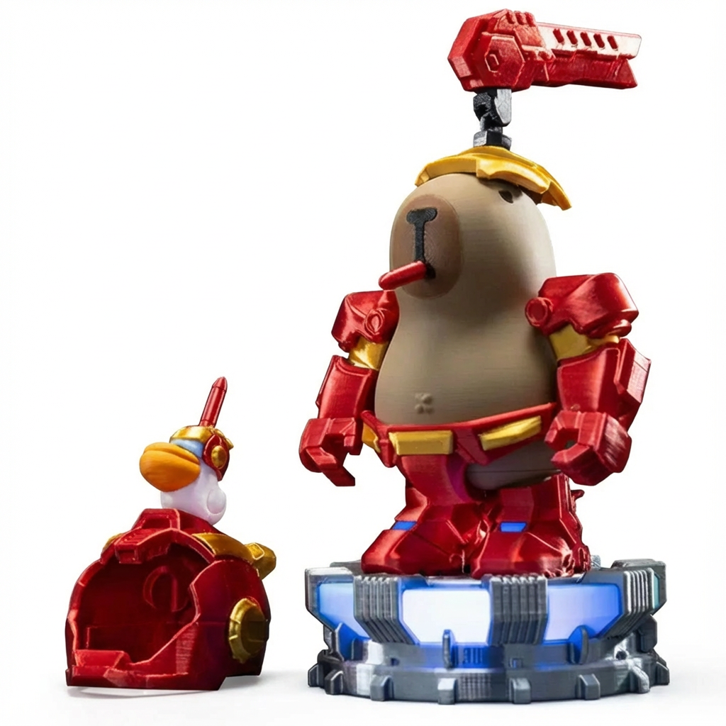 Iron Capybara Magnetic Equipment Toy Set Desktop Collectible Toy