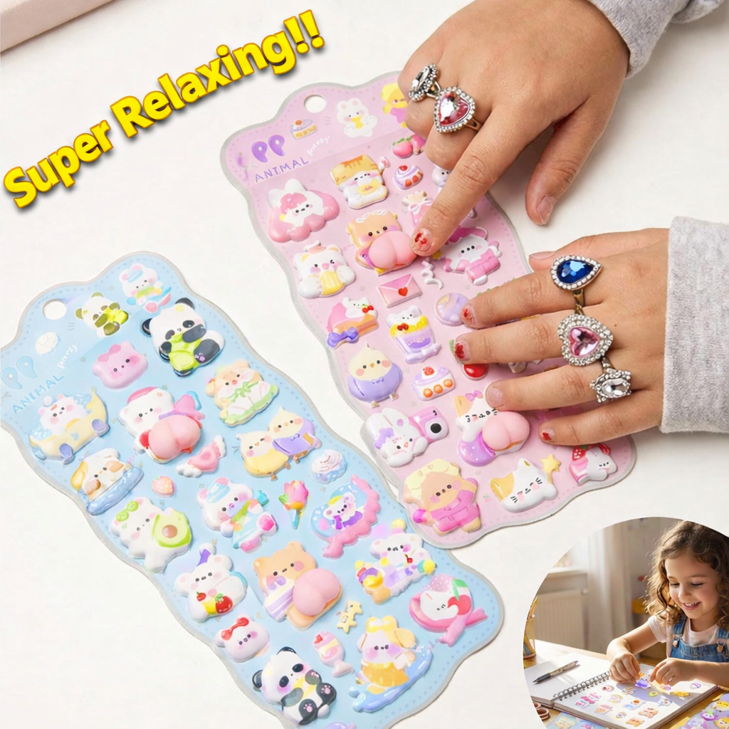 Super Cute 3D Puffy Butt Stickers – Satisfying to Press, 4-Sheet Set